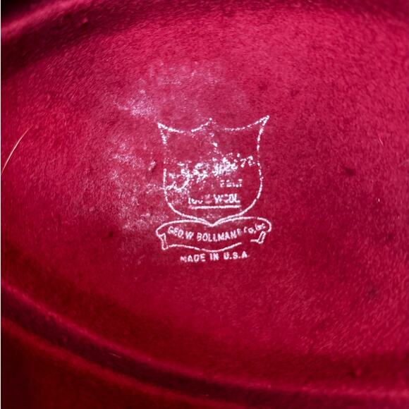 MCM Vintage 1950s/60s George W. Bollman Burgundy Felt Feather Statement Hat main image 5